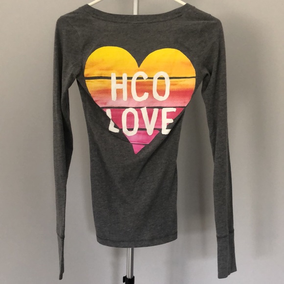 Hollister Grey Long Sleeve with Hollister Cali & HCO Love in Size Xtra Small XS - Picture 5 of 9